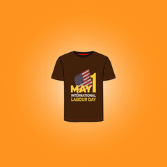 Abstract splash style vector colourfull and fashionable May Day t-shirt design for man and women. May 1st Day celebrate t-shirt design template.