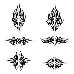 tribal tattoo set. Ornamental Tattoo Vector Set