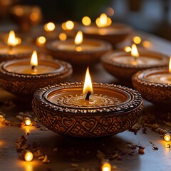 Burning Candle Decoration