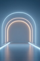 Fototapeta premium mri scanner in futuristic medical room neutral palette minimalistic vibe ample copy space and subtle lighting