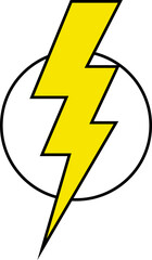Flash lightning bolt icon. Electric power symbol. Power energy sign. High voltage warning sign, symbol. Caution electric shock.
