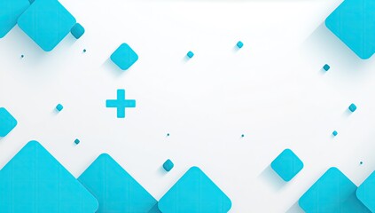 Clean vector design with geometric patterns and a medical cross, ideal for healthcare and clinic marketing, conveying professionalism and trust in the medical field.