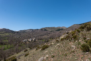 mountain landscape with blue sky and clouds