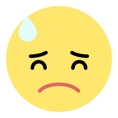 Downcast Face with Sweat