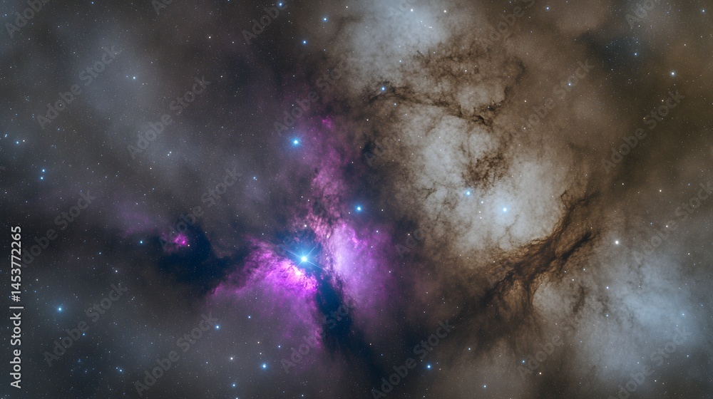 Aufkleber cosmic nebula display of star clusters and gas clouds.