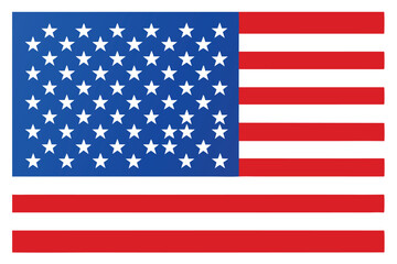 Vivid colors of the United States flag showcase fifty white stars and red stripes