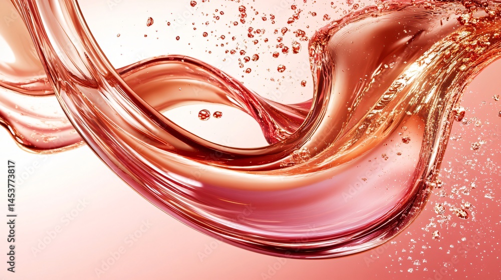 Poster elegant wave patterns streaming over a soft warm gradient background made with generative ai technol