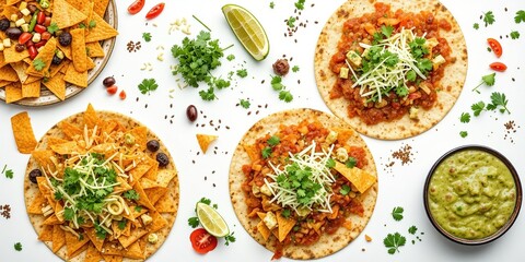 Authentic Mexican Food Platter - Nachos, Quesadillas, Tacos, Burritos & Guacamole