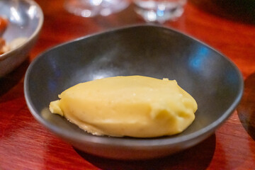 Mashed potato served in a bowl