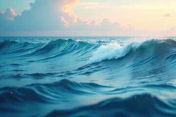 Fototapeta premium Subtle ocean-inspired wave pattern, calming tones, pattern, wallpaper