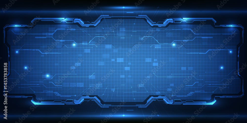 Poster abstract futuristic digital technology background with grid line field copy space and futuristic dig