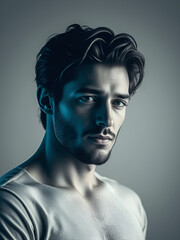 Rotazione e scansione verticale scheletro maschile su sfondo chroma key