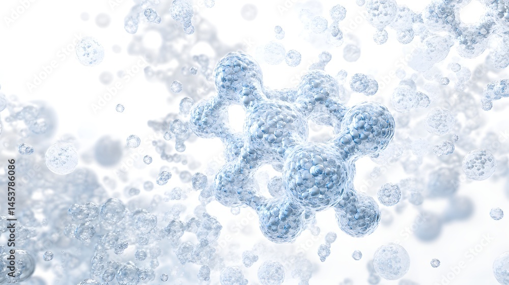 Poster abstract representation of molecular structure in motion.