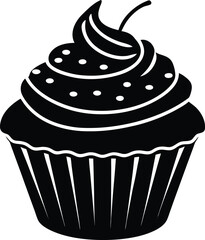 cupcake with frosting on white background  .eps