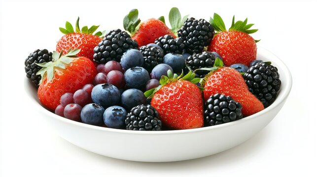 Fresh summer berries bowl red strawberries blueberries blackberries mix food ripe life fruit sweet