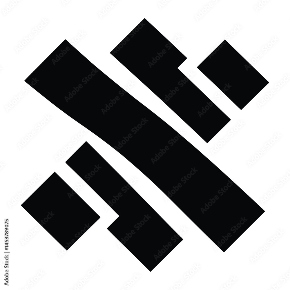 Fototapete diagonal, oblique, slanting lines vector icon. flat black symbol. pictogram is isolated on a white b
