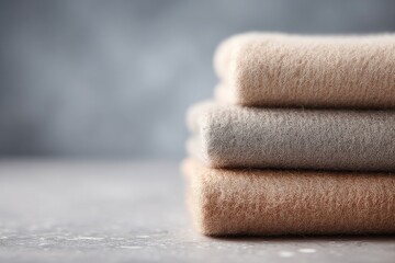 minimalistic arrangement of textured home textiles displayed on clean surface