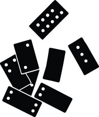 domino tiles falling on white background  .eps