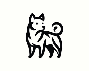 Minimal Dog Logo with Elegant Silhouette Design
