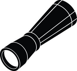 flashlight with beam on white background