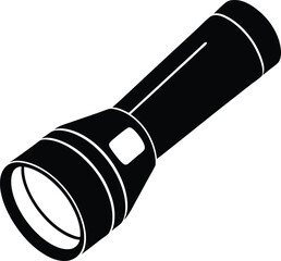 flashlight with battery pack on white background 