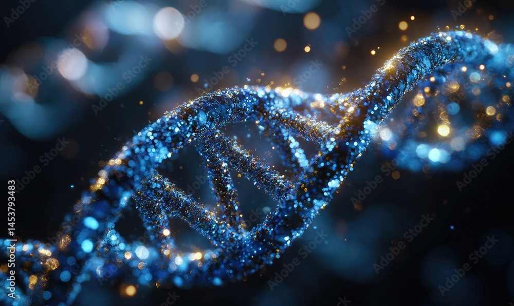 Poster dynamic representation of a dna double helix.