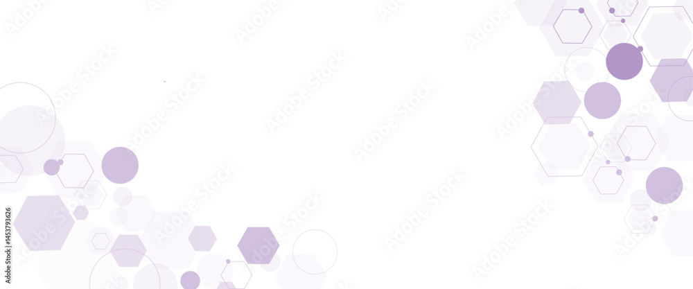 Poster Vector hexagons pattern. Geometric abstract background with simple hexagonal elements. Medical, technology or science design