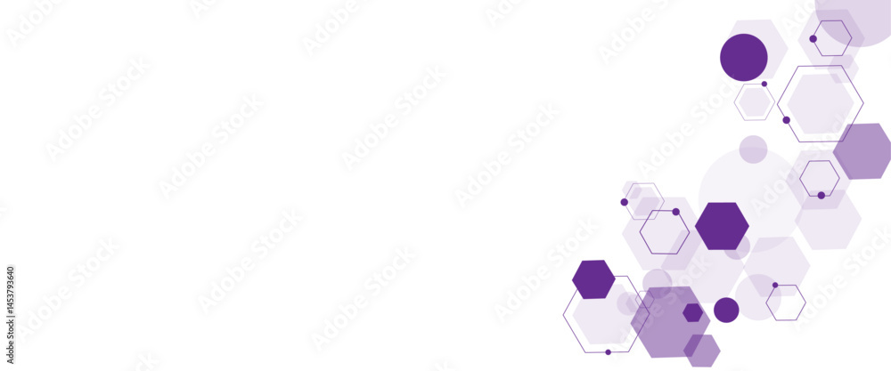 Leinwandbilder Vector hexagons pattern. Geometric abstract background with simple hexagonal elements. Medical, technology or science design