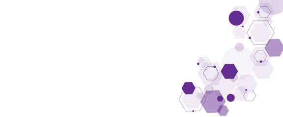 Vector hexagons pattern. Geometric abstract background with simple hexagonal elements. Medical, technology or science design