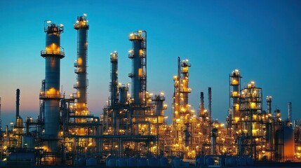 Fototapeta premium Industrial complex at twilight