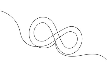 Obraz premium Infinity symbol continuous one line drawing and minimalist style isolate outline vector icon