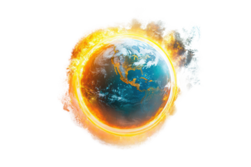 Dynamic globe representing environmental change.