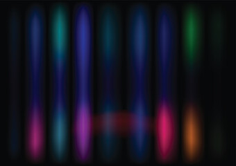 Light abstract technology background in blue futiristic illustration, bright light beam horizontal vector glowing design, neon flash line striped wallpaper illumination graphic.