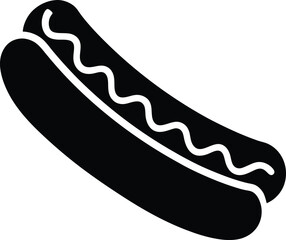 hot dog with mustard on white background  .eps