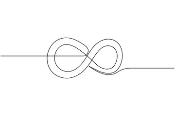Fototapeta premium Infinity symbol continuous one line drawing and minimalist style isolate outline vector icon