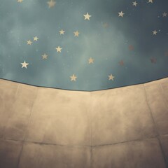 Ethereal starry sky above an architectural structure, blending dreams and reality in a serene nightscape.
