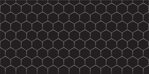 Seamless geometric vector illustration of a black hexagonal honeycomb pattern design