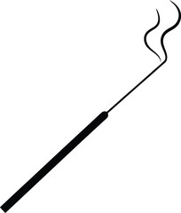 incense stick with smoke trail on white background.eps