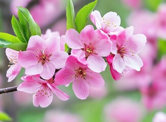 Obraz premium Pink Blossom Flower Branch Spring