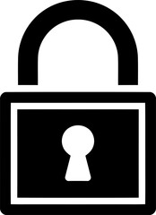 Solid Black Padlock Icon with Outline: Security Symbol for UI/UX