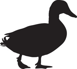duck silhouette in a side profile on white background