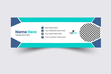 Clean and Creative email signature - Personal social media cover page design with an author photo place