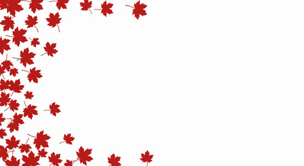 Canada Day Background with Red Maple Leaf Border and White Space for Text
