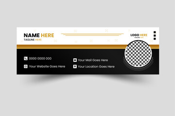 Email signature template design. Creative corporate mail business email signature banner.