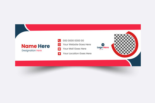 Email signature design or email footer and personal social media cover template
