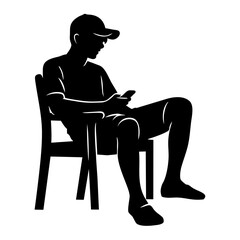 Lonely man silhouette. Vector image
