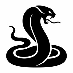 Snake cobra silhouette. Flat image