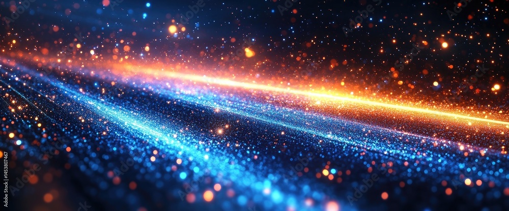 Aufkleber dynamic energy flow with glowing particles.