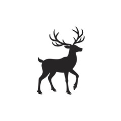 Obraz premium Silhouette of a deer with large antlers