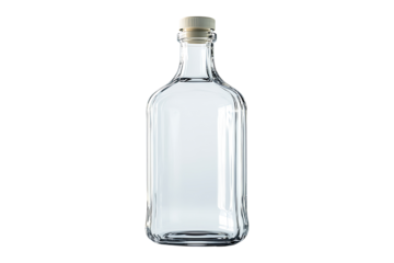 empty glass bottle isolated on transparent background